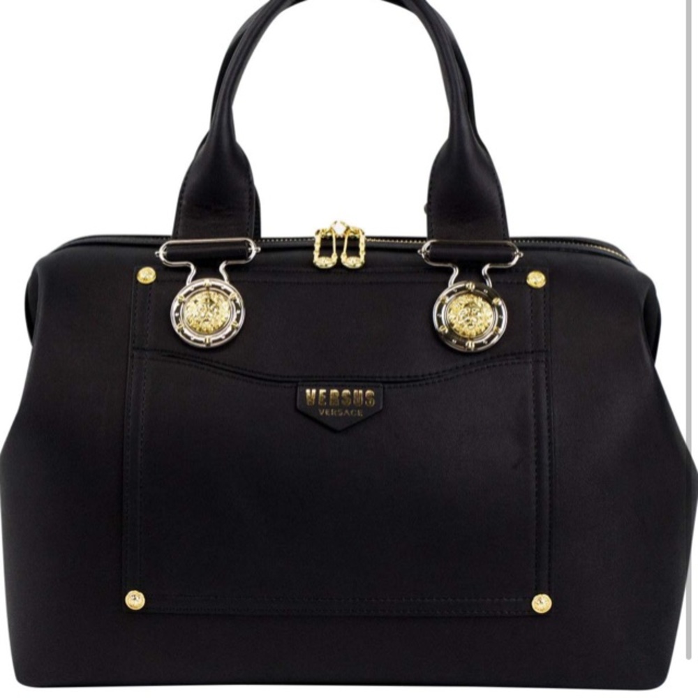 ISO VERSACE Black Leather Hand Bag